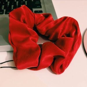 Silk Laundry red scrunchy